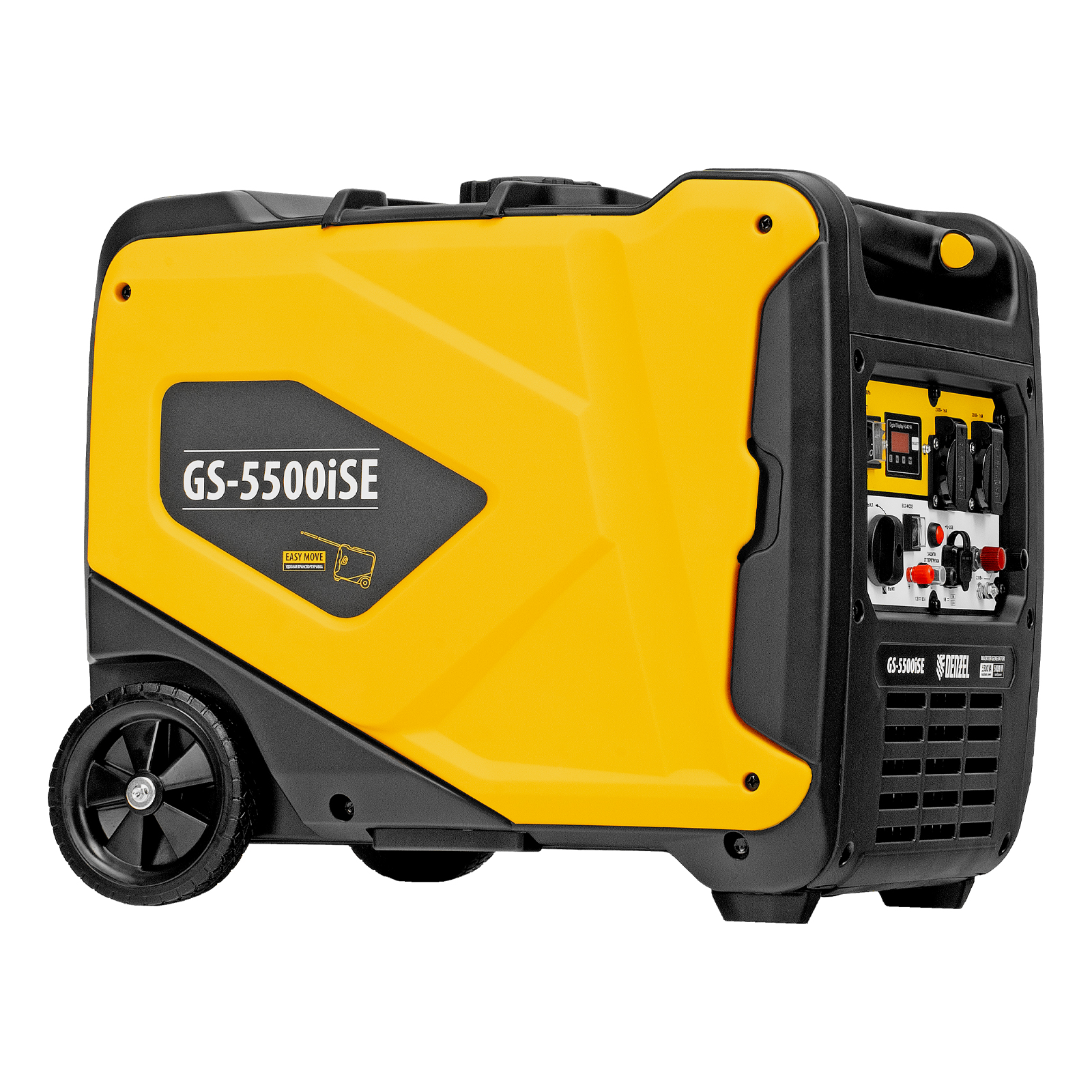 Генератор инверторный GS-5500iSE, 5,5 кВт, 230 В, закрытый корпус,электростартер Denzel 