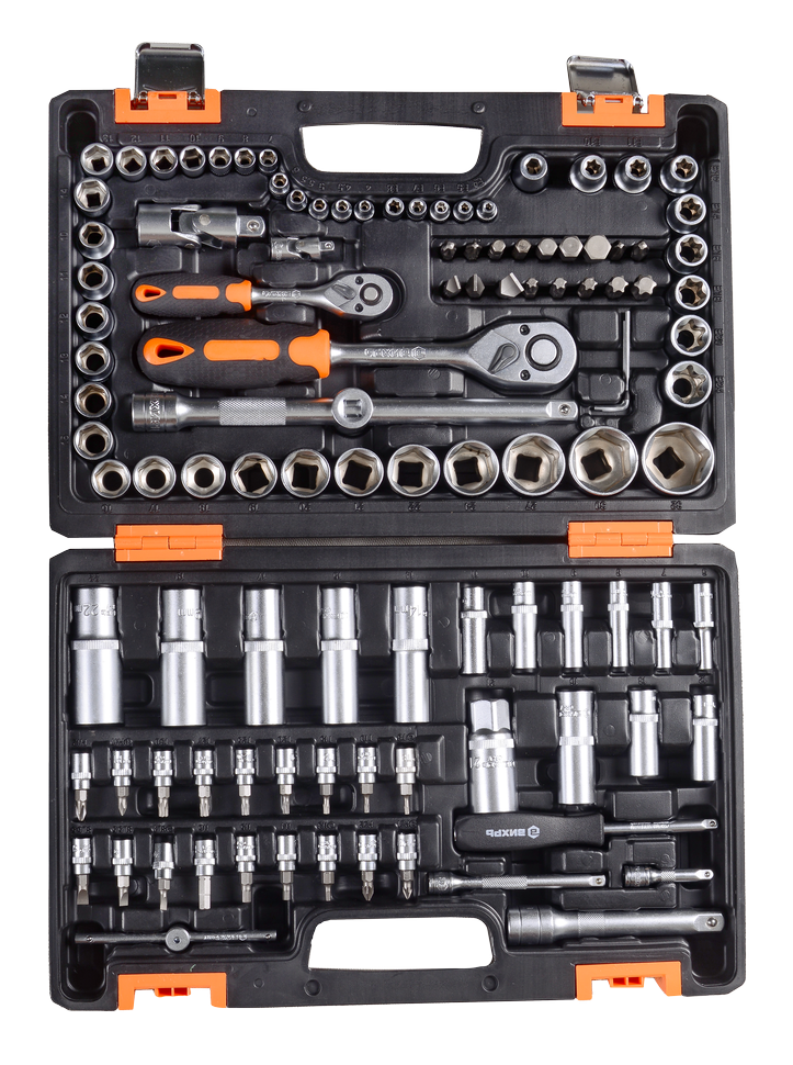 Набор инструментов, 1/2", 1/4", CrV, в кейсе 108 предметов Вихрь 