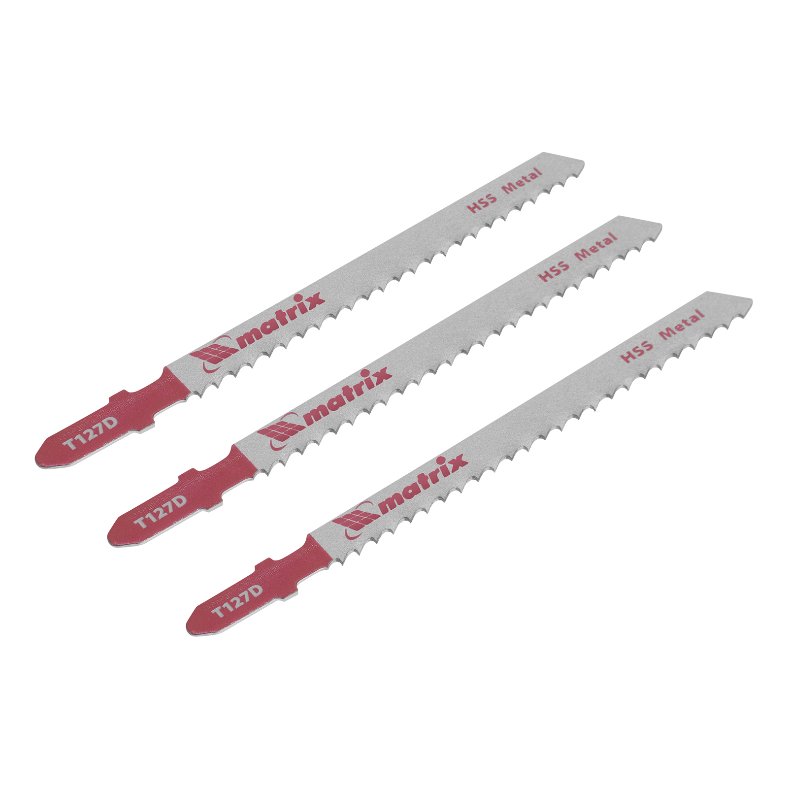 Полотна для электролобзика по металлу, 3 шт, T127D, 75 х 3 мм, HSS Matrix Professional 