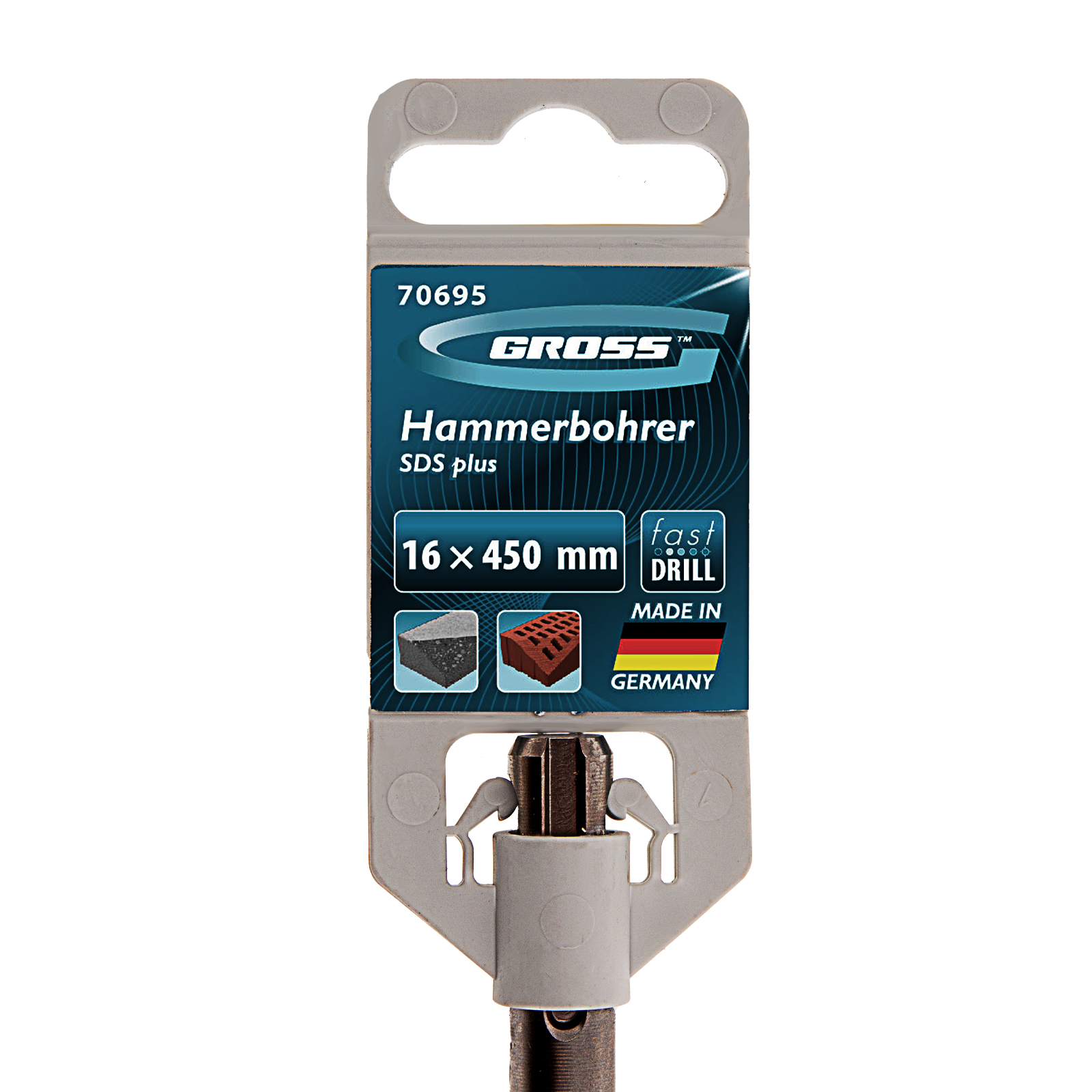 Бур по бетону Pro, 16 х 450 мм, SDS Plus Gross 