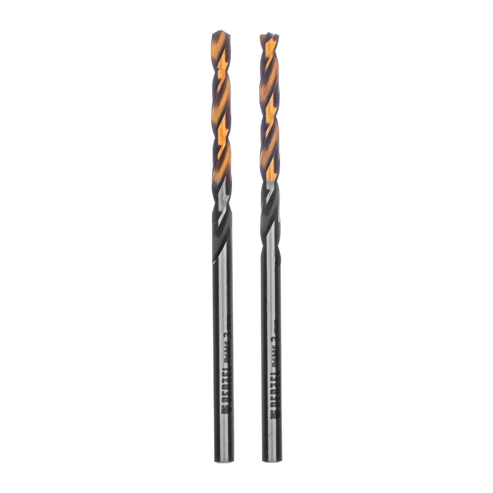 Сверло спиральное по металлу 3 x 61мм, Р6М5, Golden Tip, многогранная заточка, 2шт. Denzel 