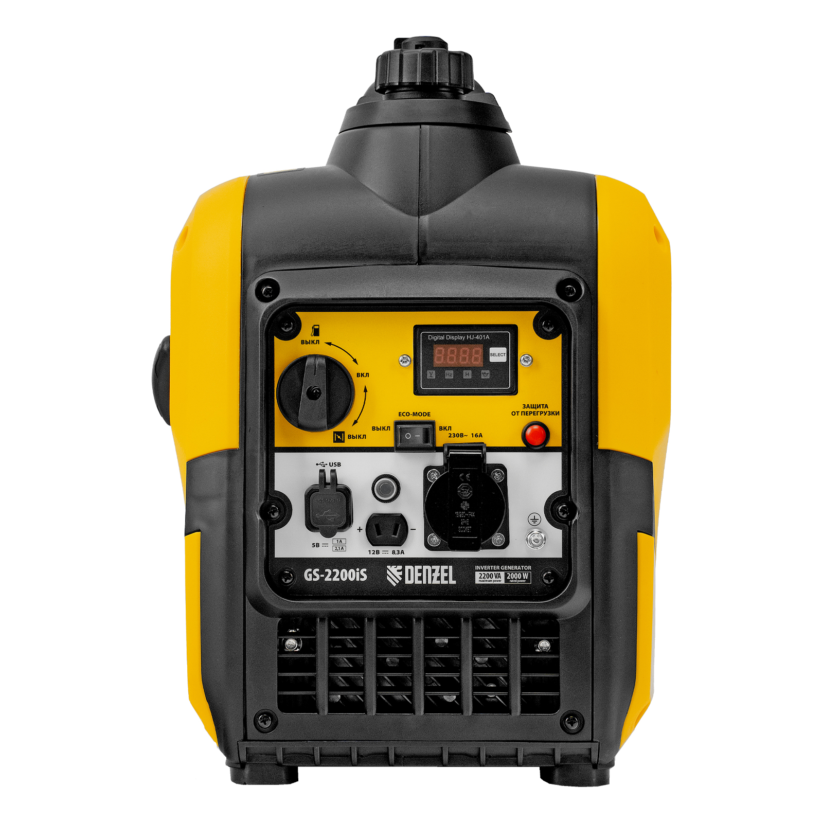 Генератор инверторный GS-2200iS, 2,2 кВт, 230 В, закрытый корпус, ручной старт DENZEL 