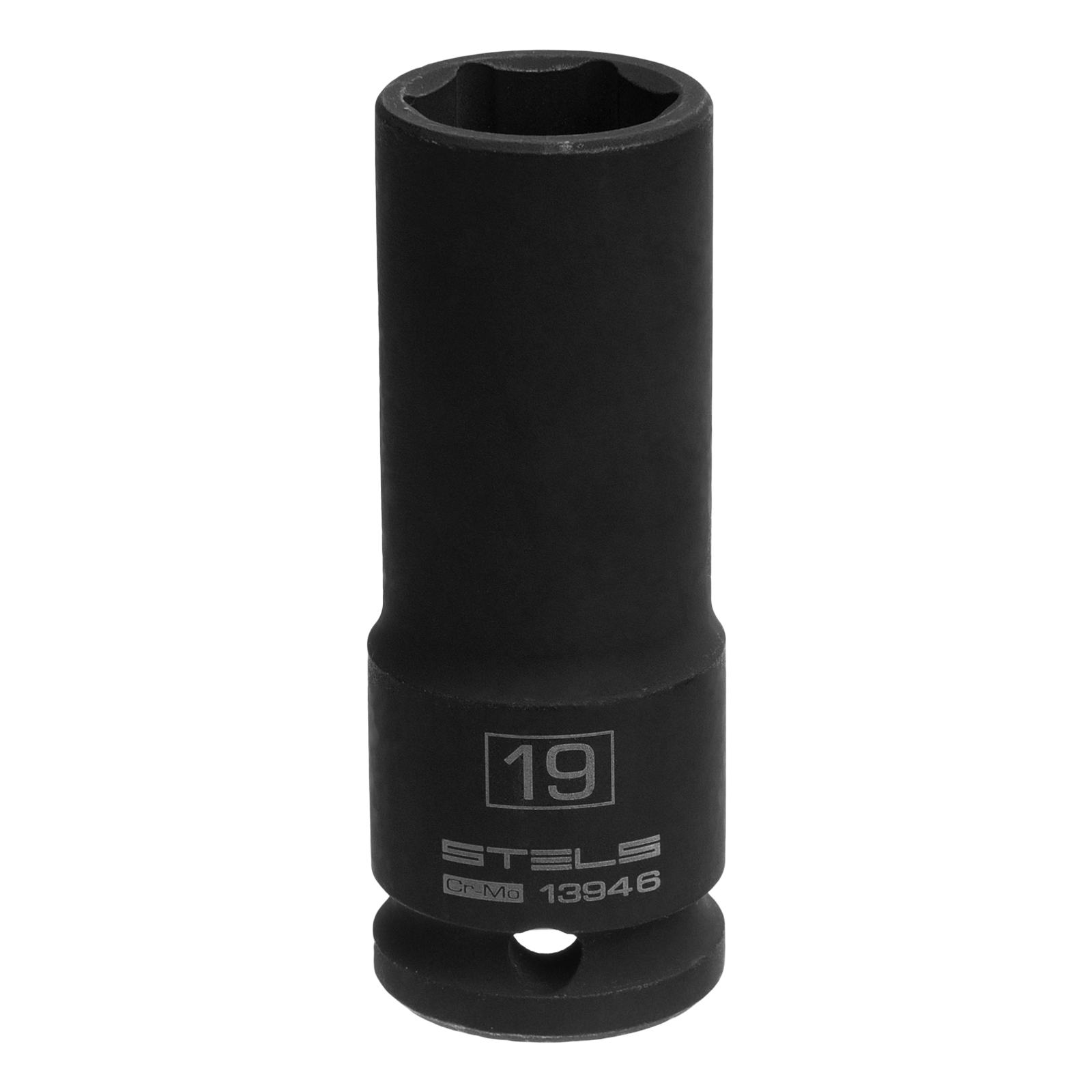 Головка ударная удлиненная шестигранная, 19 мм, 1/2, CrMo Stels 