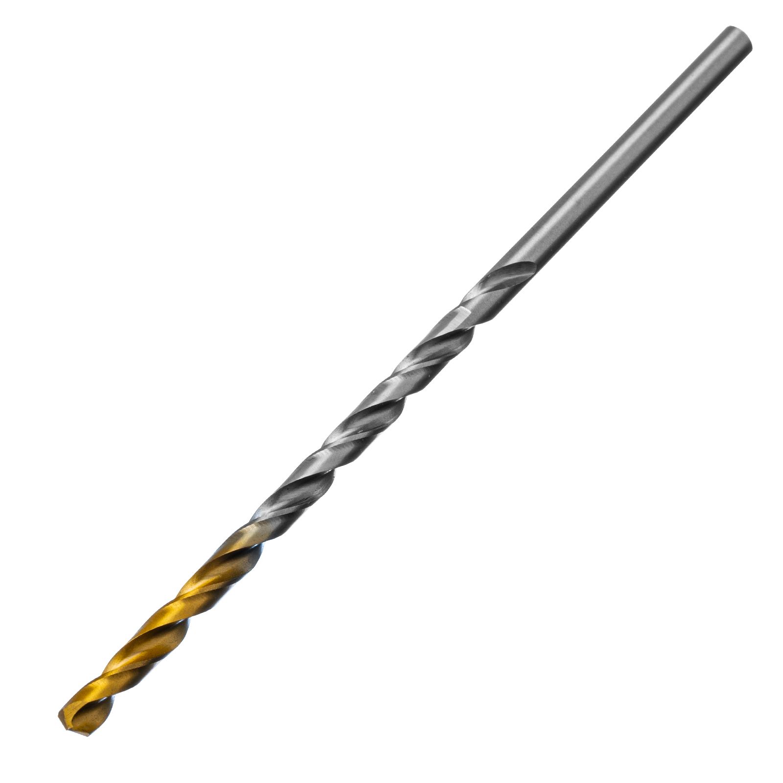 Сверло спиральное по металлу 4,5 х 126 мм, Р6М5, Golden Tip, удлиненное Denzel 