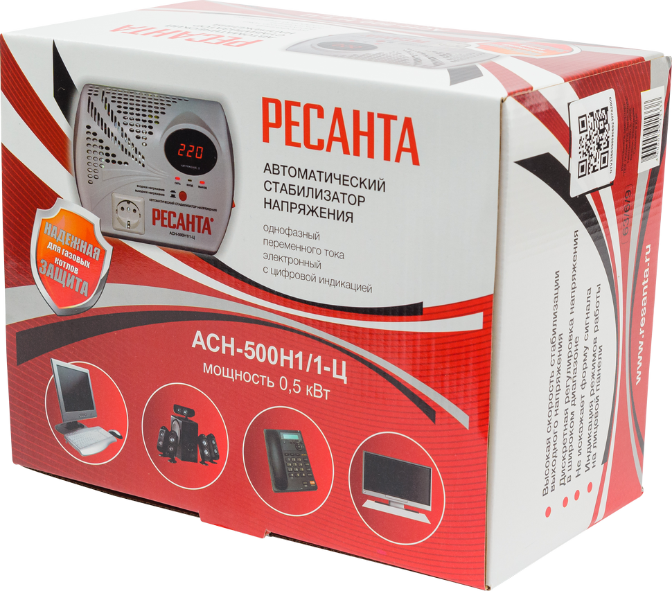 Стабилизатор напряжения серии LUX Ресанта АСН-500Н1/1-Ц 