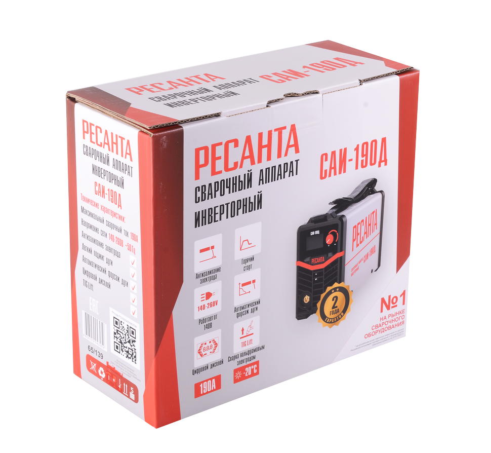 Сварочный аппарат инверторный Ресанта САИ-190Д 