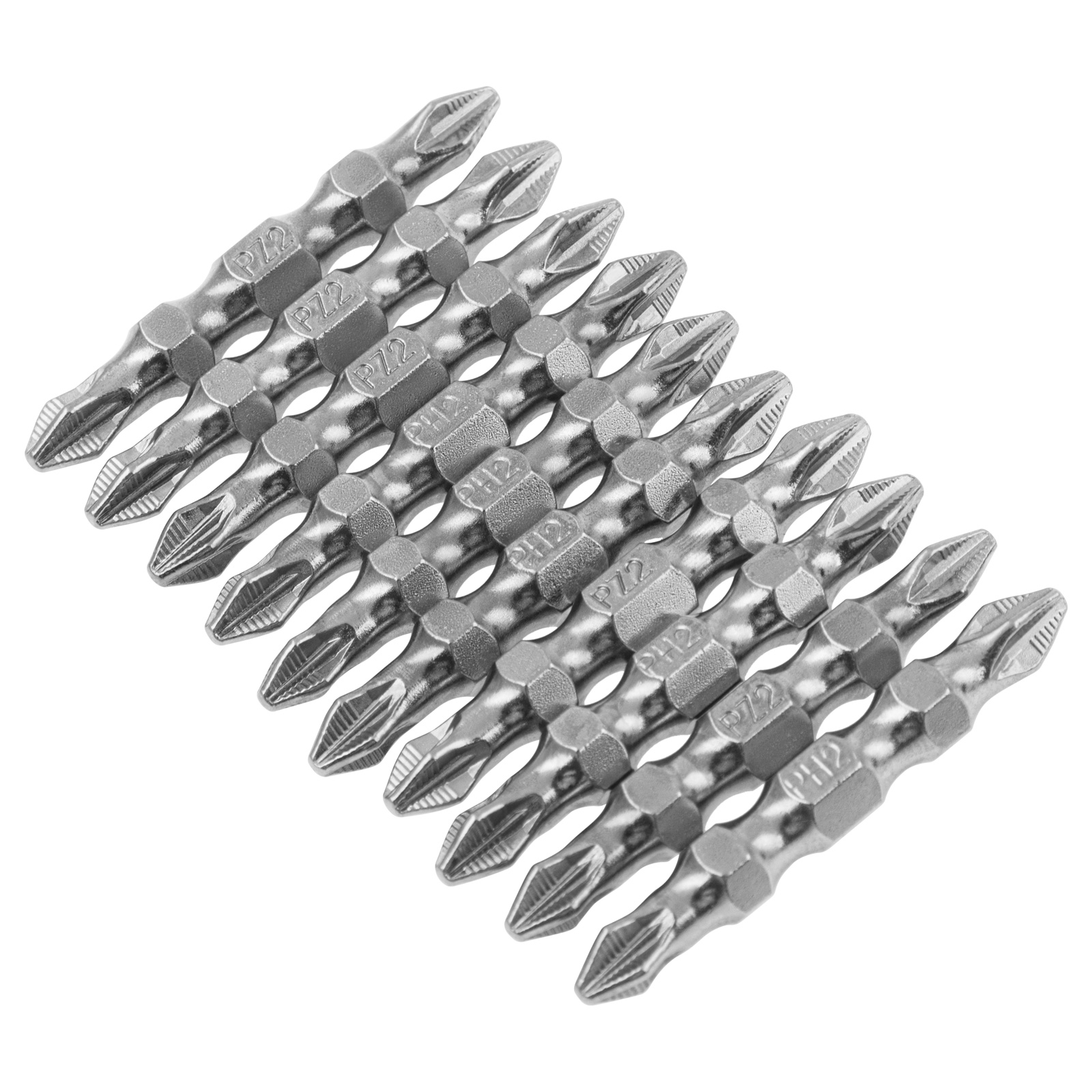 Бита двухсторонняя, PH2-PZ2 х 45 мм, сталь S2, 10 шт. Gross 