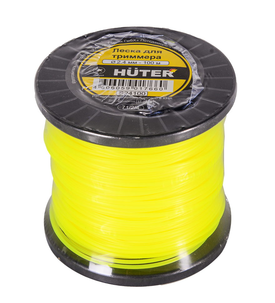 Леска Huter S24100 для триммера, 2.4 мм, звезда 