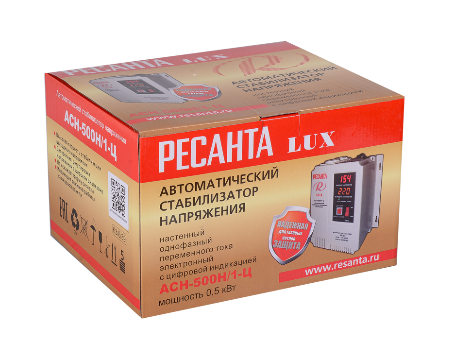 Стабилизатор напряжения Ресанта АСН-500Н/1-Ц LUX 