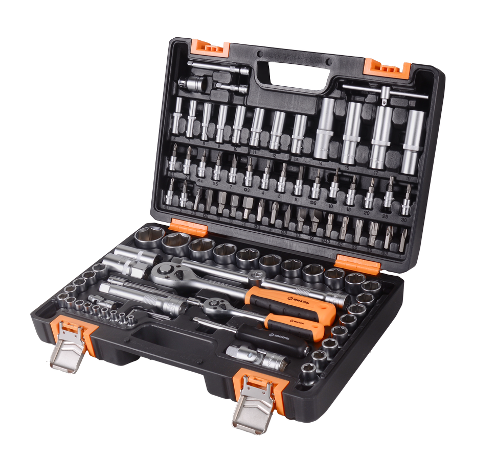 Набор инструментов АВТО, 1/2" , 1/4" , CrV, в кейсе 94 предм Вихрь 