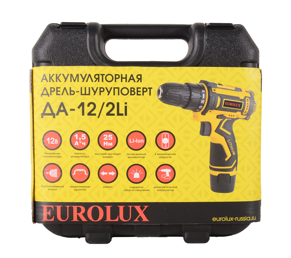 Дрель-шуруповерт Eurolux ДА-12/2Li 