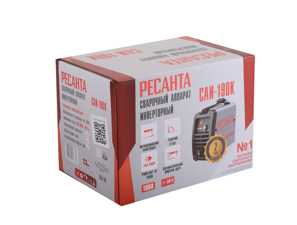 Сварочный аппарат инверторный Ресанта САИ 190К (компакт) 