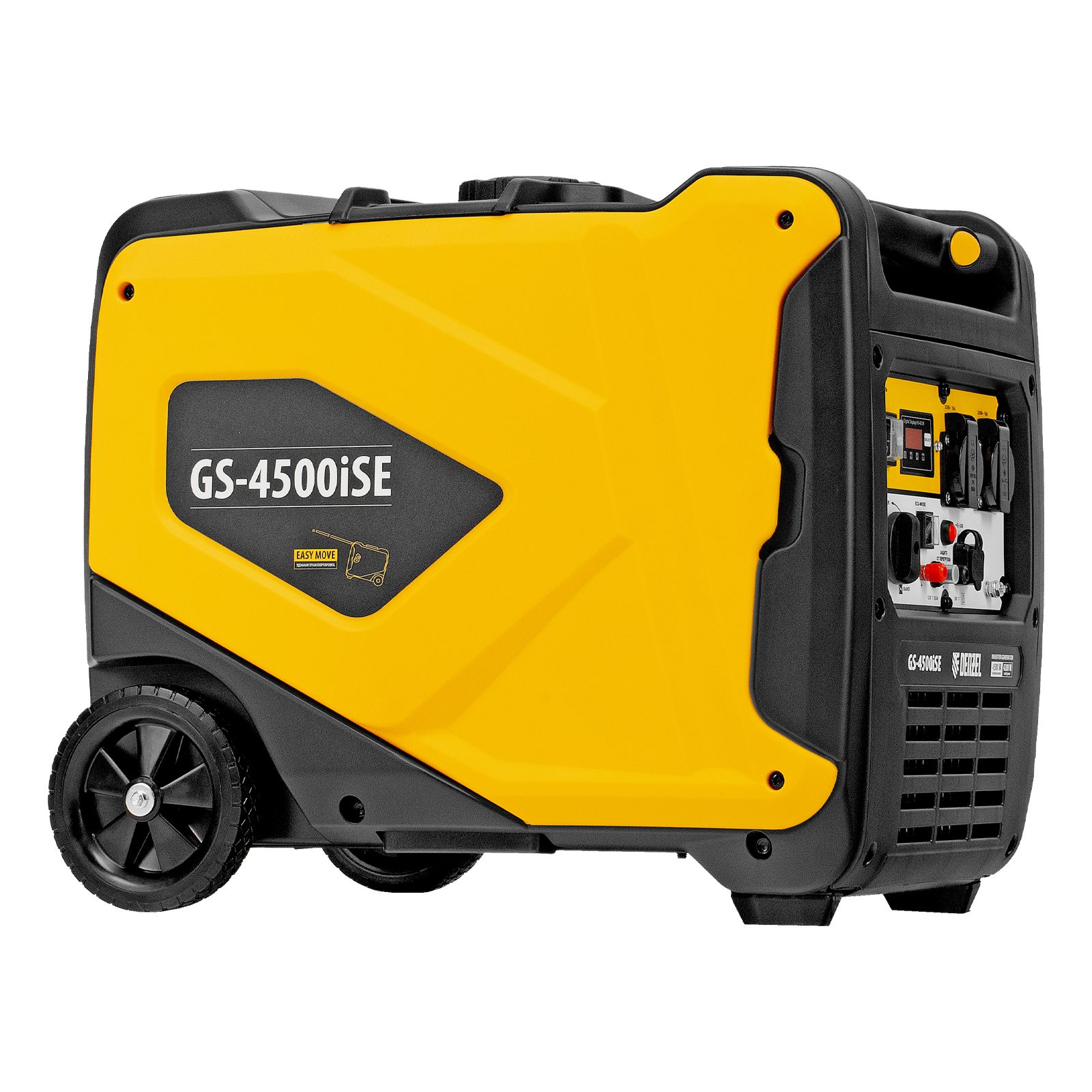 Генератор инверторный GS-4500iSE, 4,5 кВт, 230 В, закрытый корпус, электростартер DENZEL 