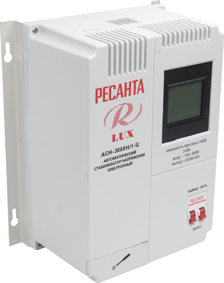 Стабилизатор напряжения серии LUX Ресанта АСН-3000Н/1-Ц 