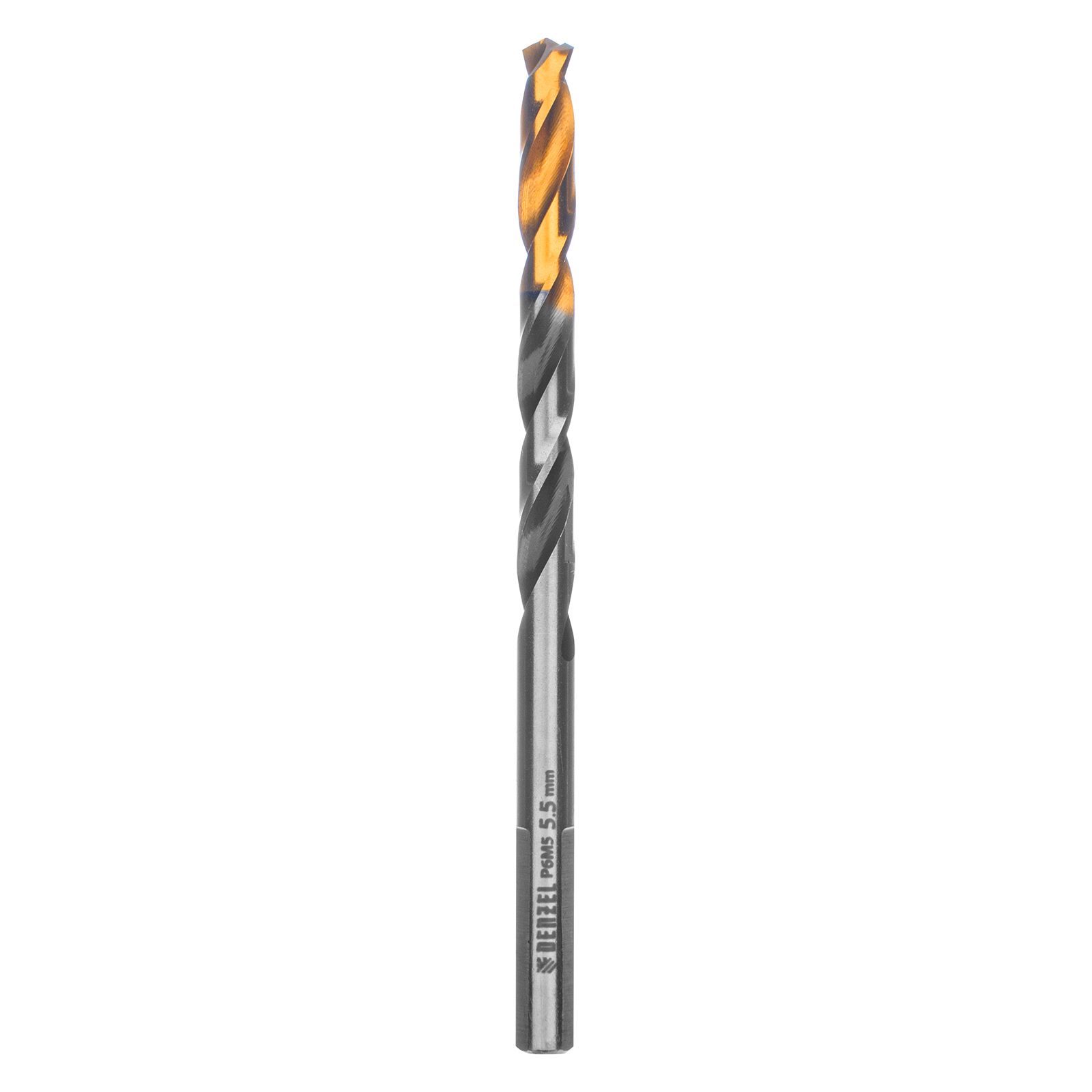 Сверло спиральное по металлу 5,5 x 93мм, Р6М5, Golden Tip, многогранная заточка Denzel 