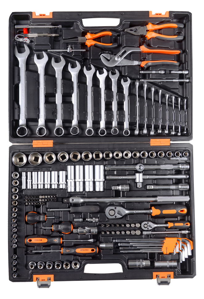 Набор инструментов, 1/2", 1/4", CrV, в кейсе 151 предмет Вихрь 