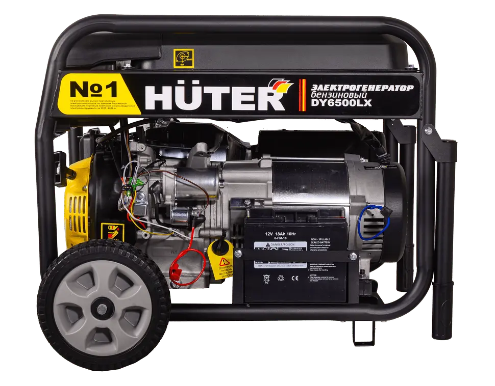 Портативный бензогенератор Huter DY6500LX с колесами 64/1/15 - общий вид (1)