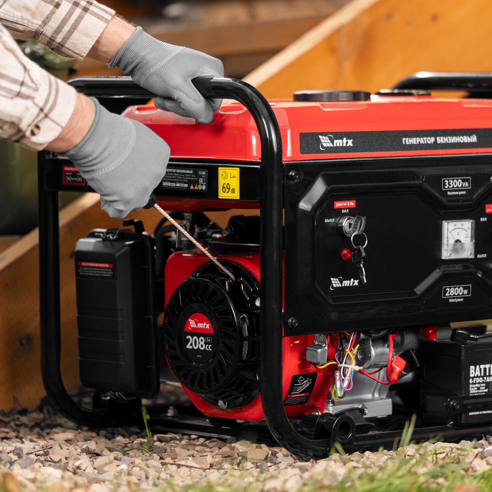 Генератор бензиновый RS-4000E, 3,3 кВт, 230В, электростартер MTX 