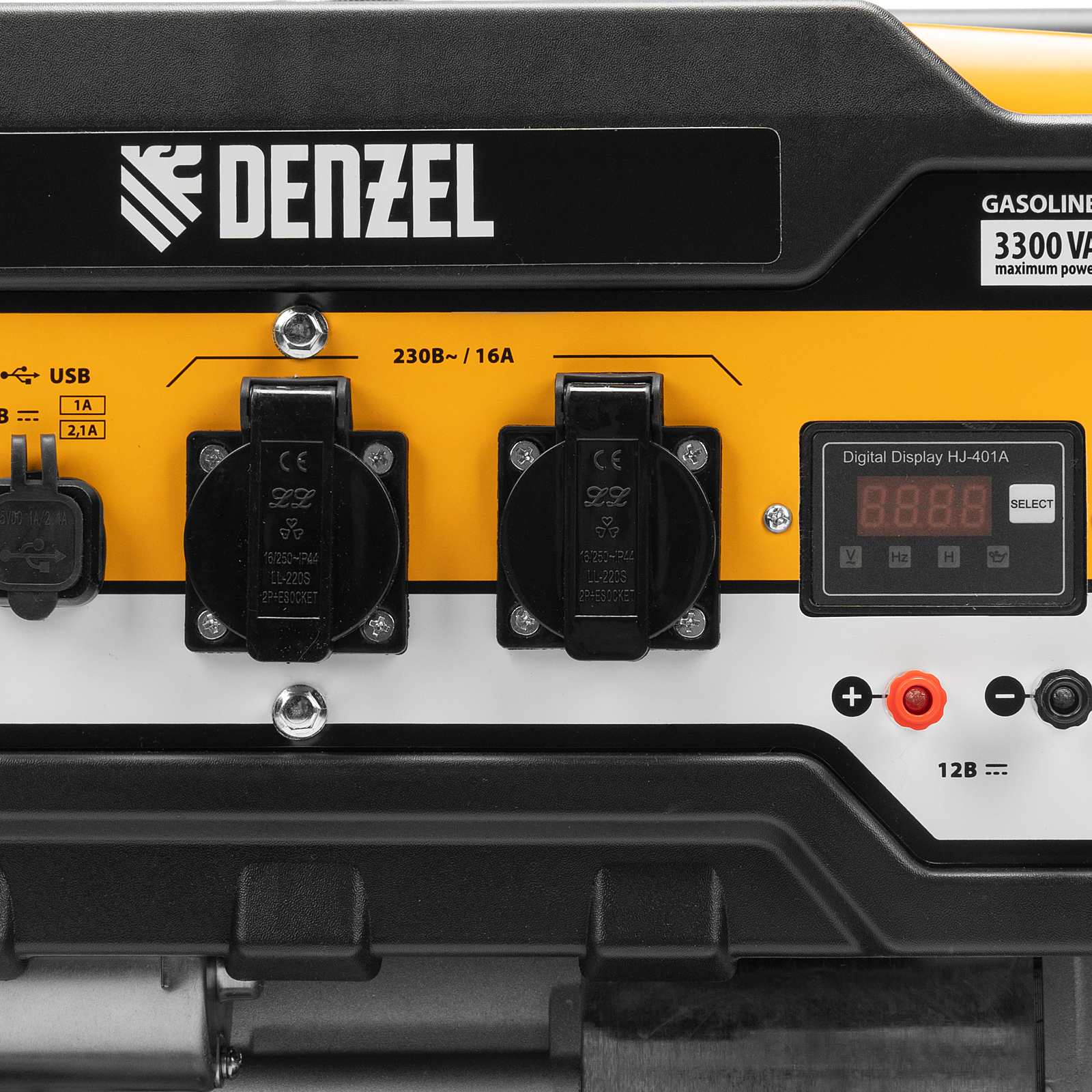 Генератор бензиновый PS-33E, 3.3 кВт, 230В, 15 л, электростартер Denzel 