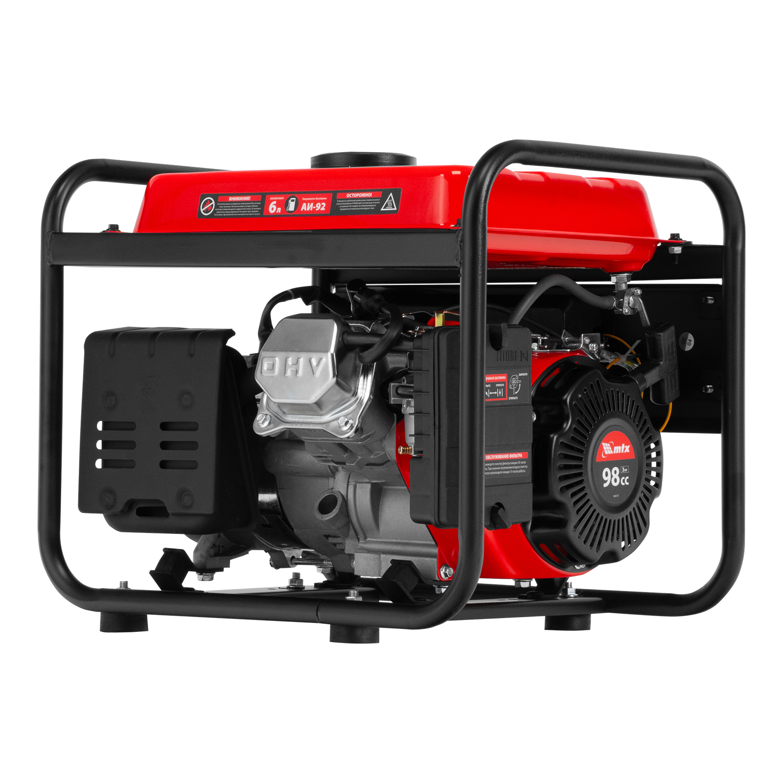 Генератор бензиновый RS-1500, 1,1 кВт, 230В, ручной стартер MTX 