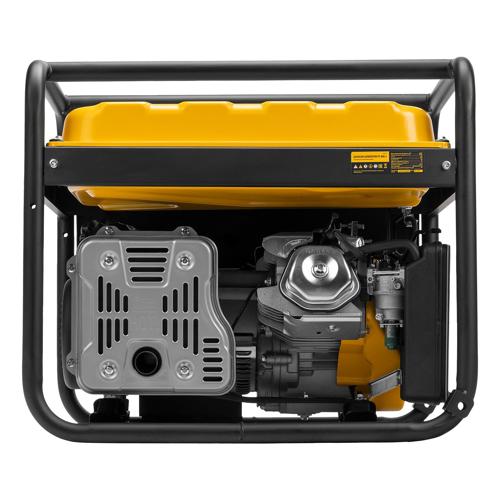 Генератор бензиновый PS 80 E-3, 6.6 кВт, 400 В, 25 л, электростартер Denzel 