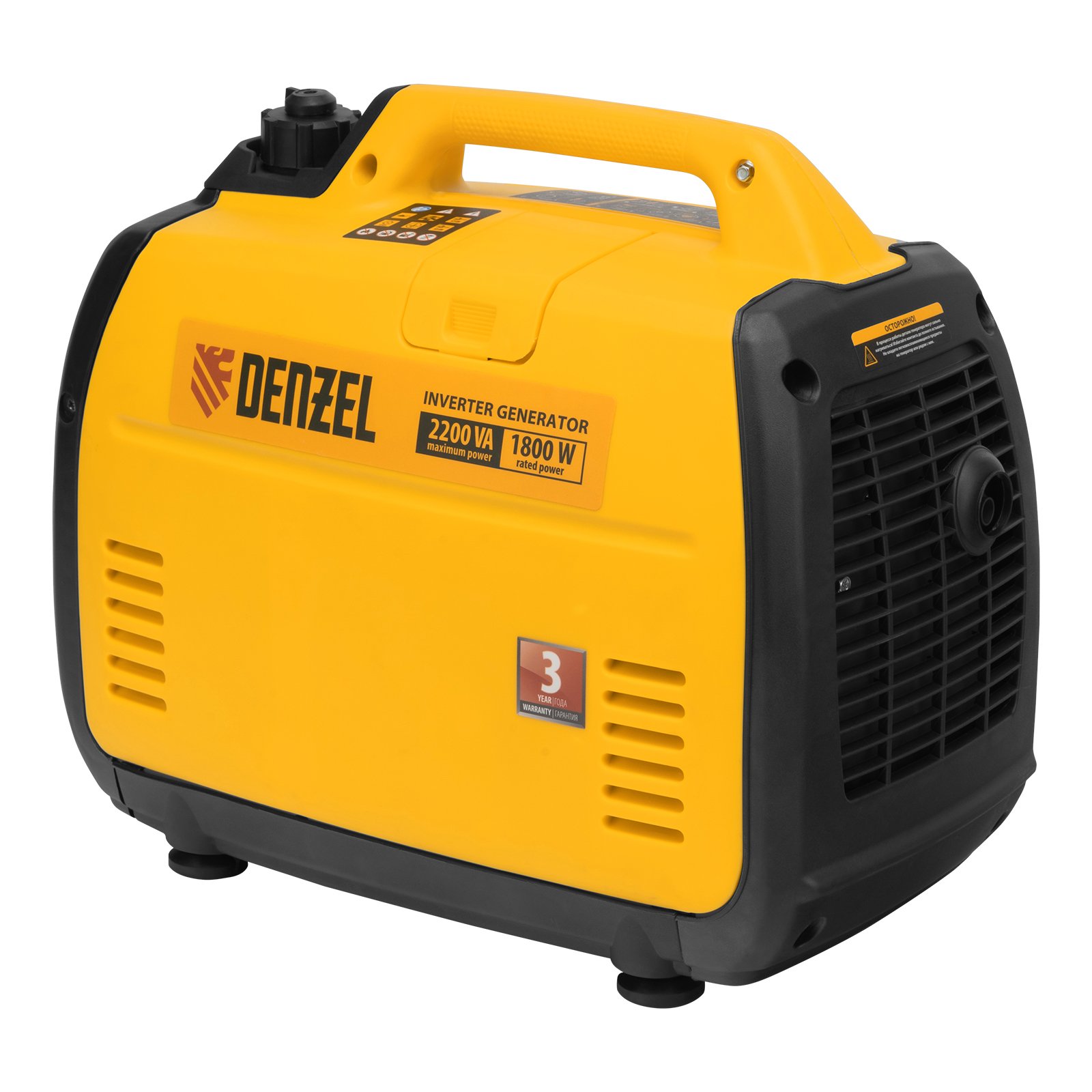 Генератор инверторный GT-2200iS, 2.2 кВт, 230 В, бак 4 л, закрытый корпус, ручной старт Denzel 
