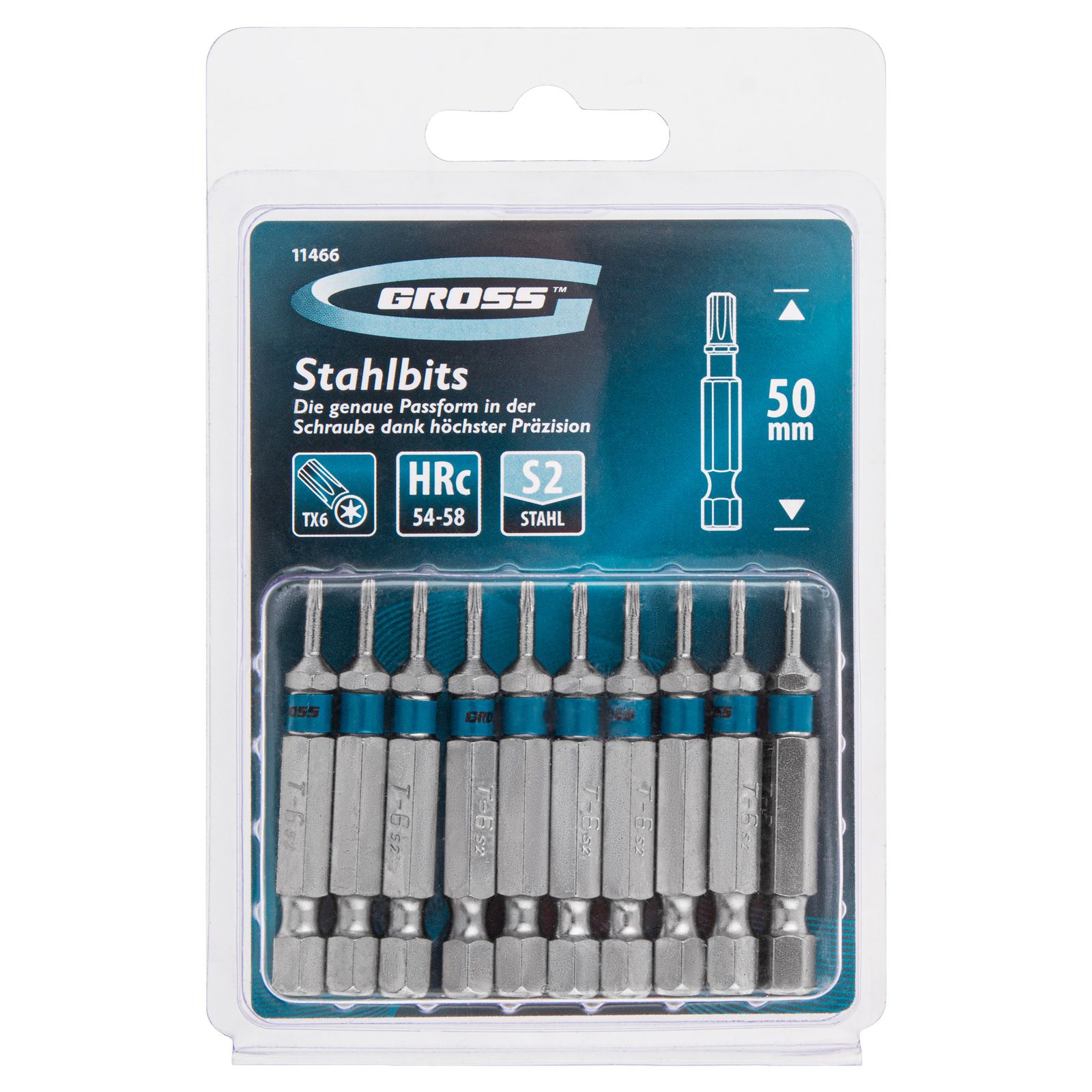 Бита Torx 6 х 50, сталь S2, 10 шт. Gross 