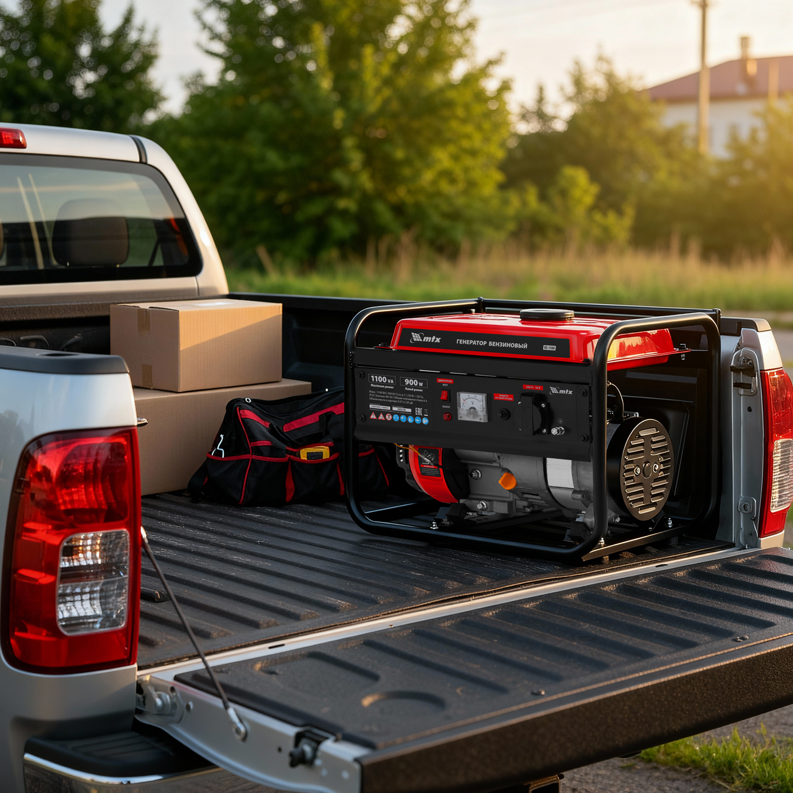 Генератор бензиновый RS-1500, 1,1 кВт, 230В, ручной стартер MTX 