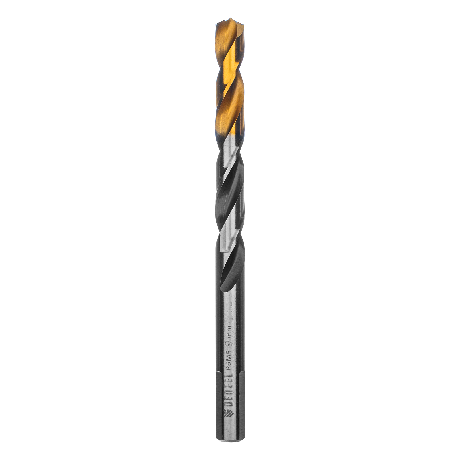 Сверло спиральное по металлу 9 x 125мм, Р6М5, Golden Tip, многогранная заточка Denzel 