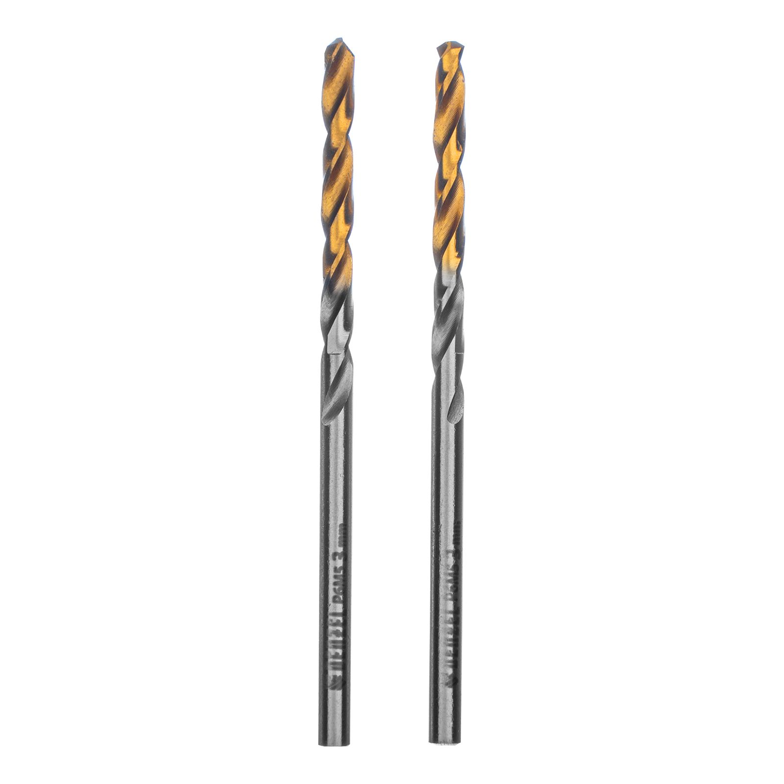 Сверло спиральное по металлу 3 x 60 мм, Р6М5, Golden Tip , 2шт. Denzel 