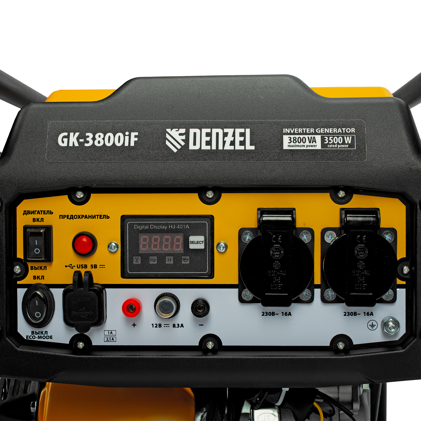 Генератор инверторный GK-3800iF, 3,8 кВт, 230 В, ручной старт DENZEL 