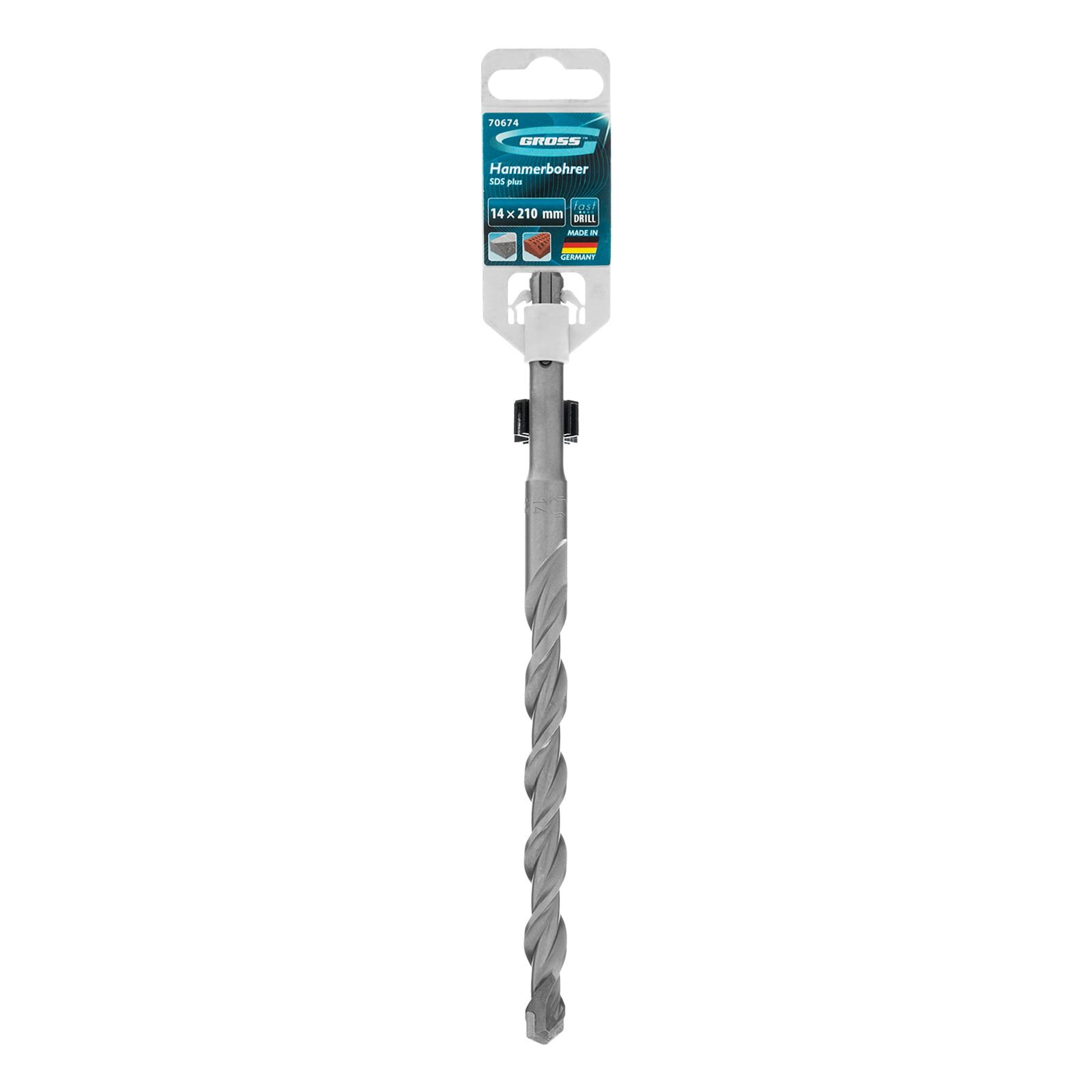 Бур по бетону Pro, 14 х 210 мм, SDS Plus Gross 