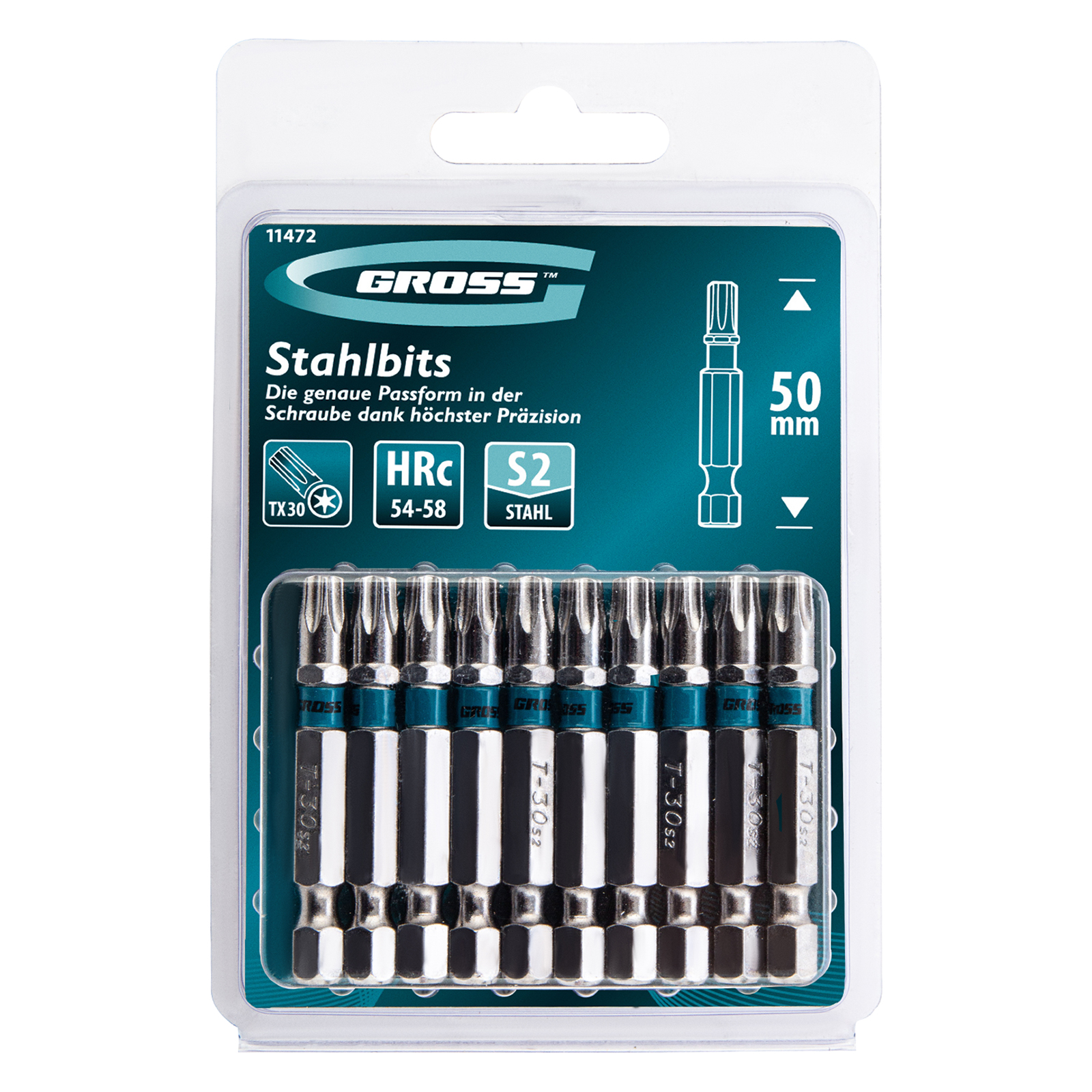 Бита Torx 30 х 50, сталь S2, 10 шт. Gross 