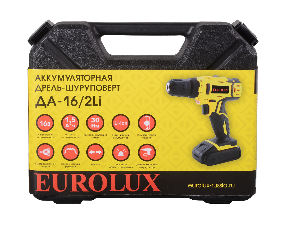 Дрель-шуруповерт Eurolux ДА-16/2Li 