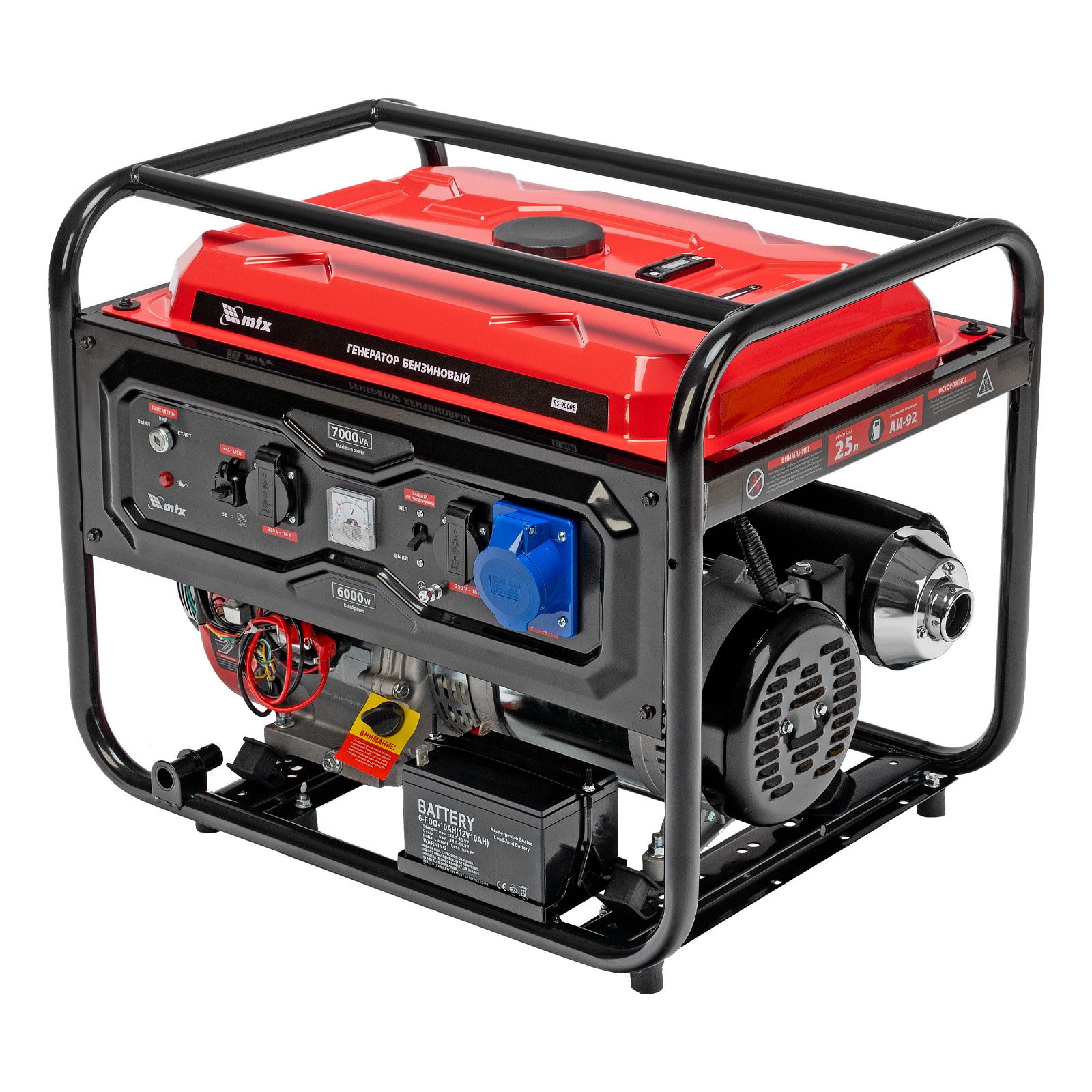 Генератор бензиновый RS-9000E, 7 кВт, 230В, электростартер MTX 
