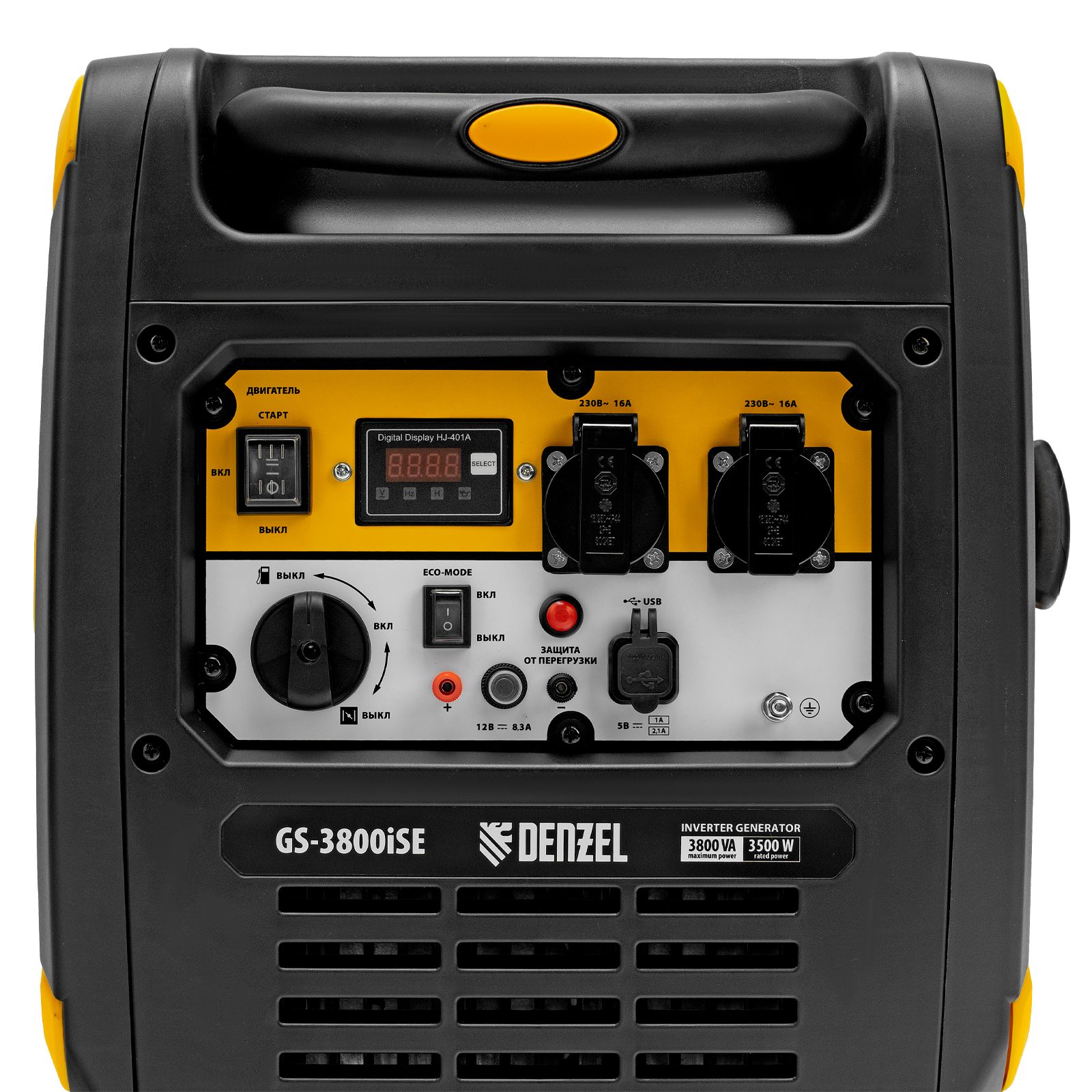 Генератор инверторный GS-3800iSE, 3,8 кВт, 230 В, закрытый корпус,электростартер Denzel 