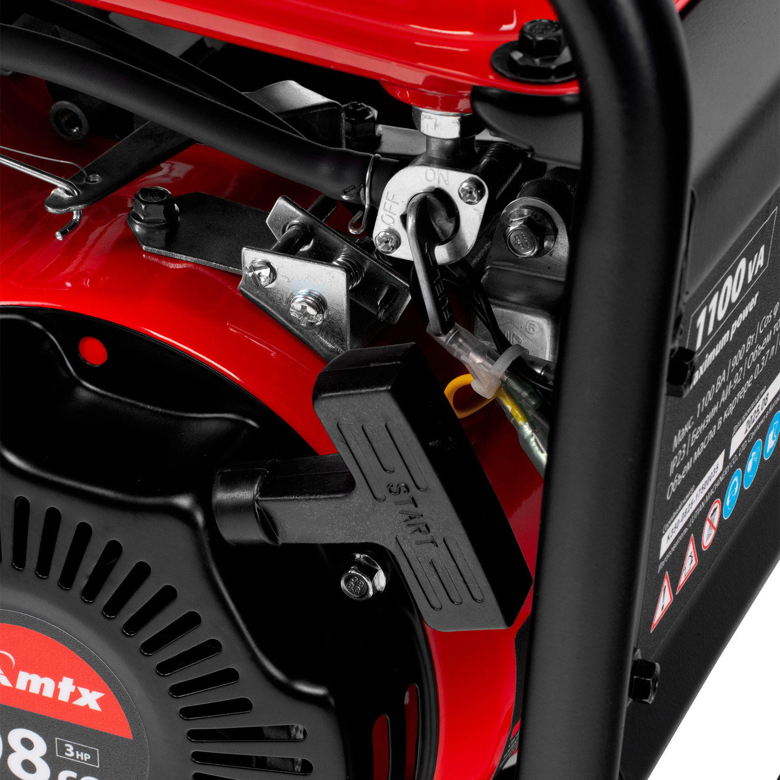 Генератор бензиновый RS-1500, 1,1 кВт, 230В, ручной стартер MTX 
