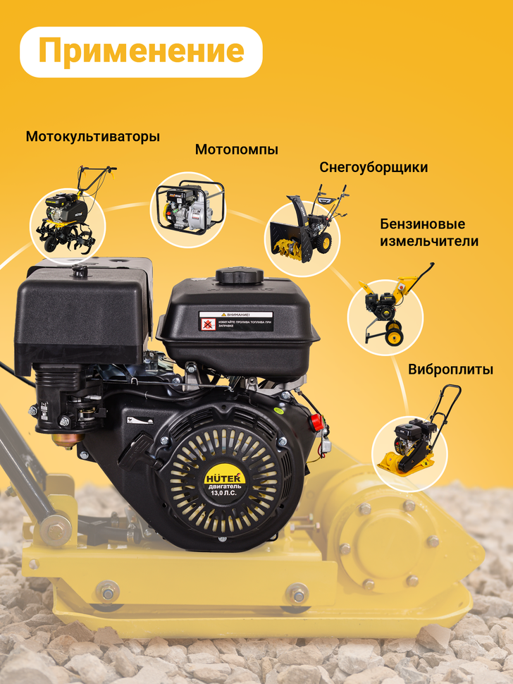 Двигатель бензиновый Huter GE-188F-25 