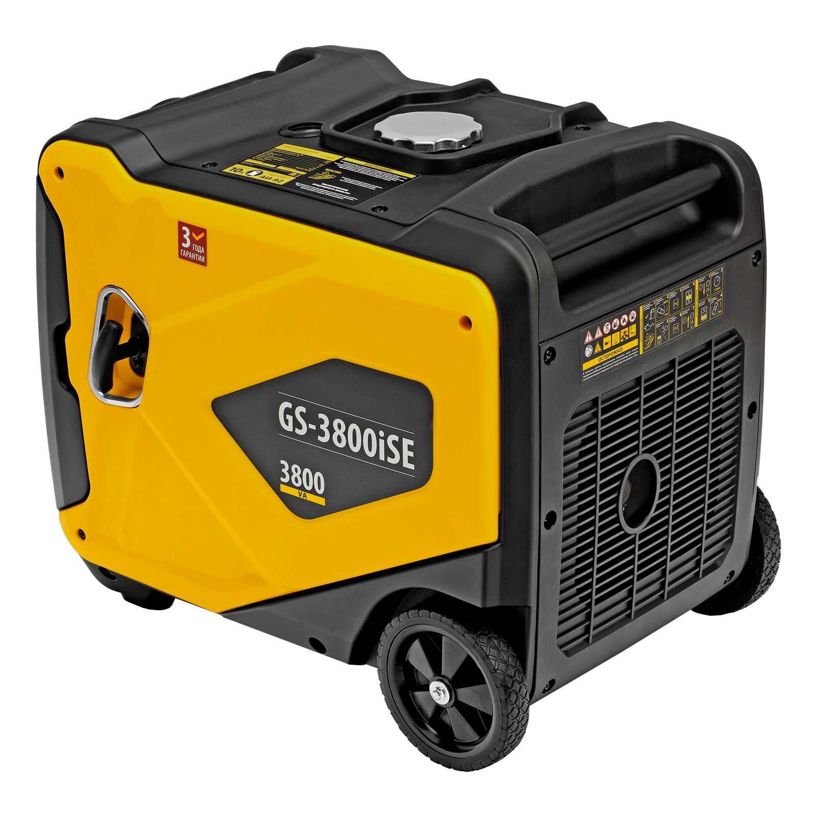 Генератор инверторный GS-3800iSE, 3,8 кВт, 230 В, закрытый корпус,электростартер Denzel 