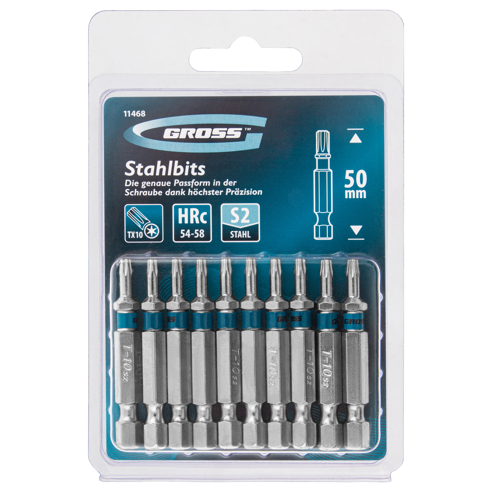 Бита Torx 10 х 50, сталь S2, 10 шт. Gross 