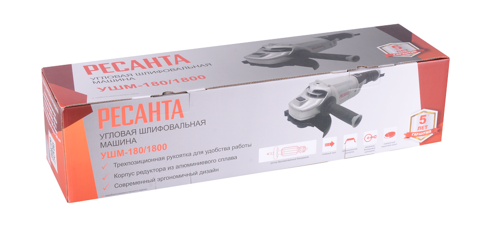 Углошлифовальная машина (болгарка) Ресанта УШМ-180/1800 