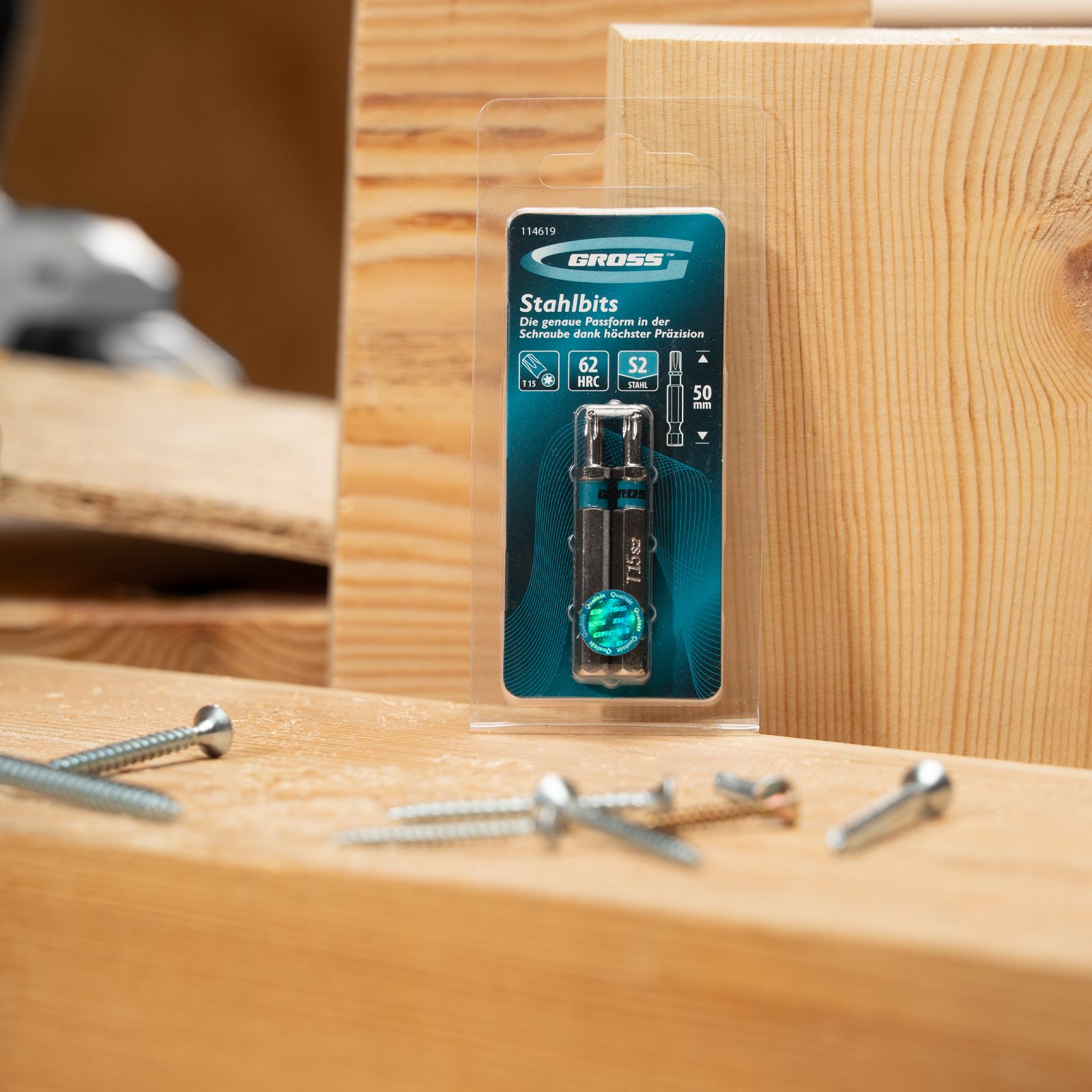 Бита Torx 15х50мм, сталь S2, шестигр., 2 шт. Gross 