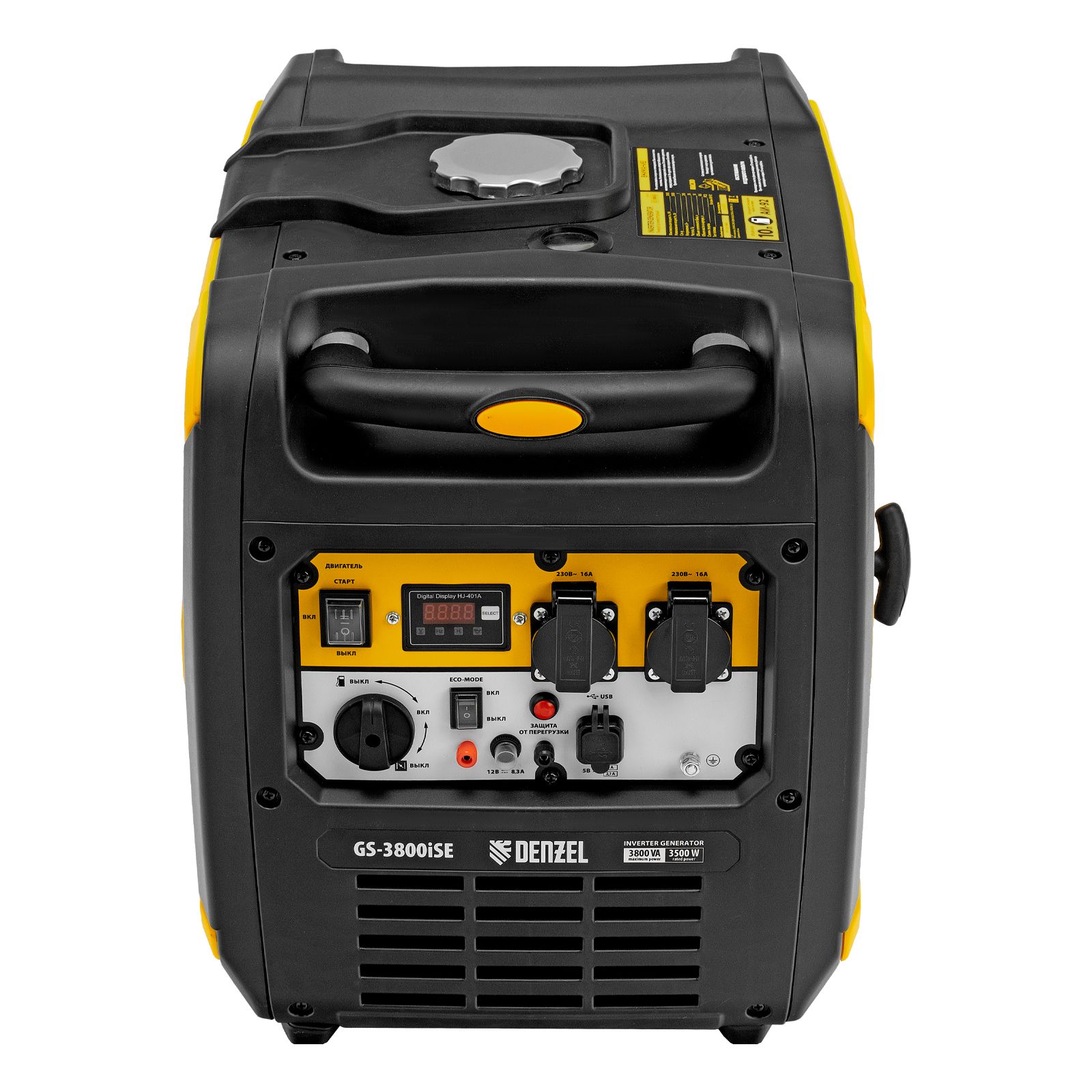 Генератор инверторный GS-3800iSE, 3,8 кВт, 230 В, закрытый корпус,электростартер Denzel 