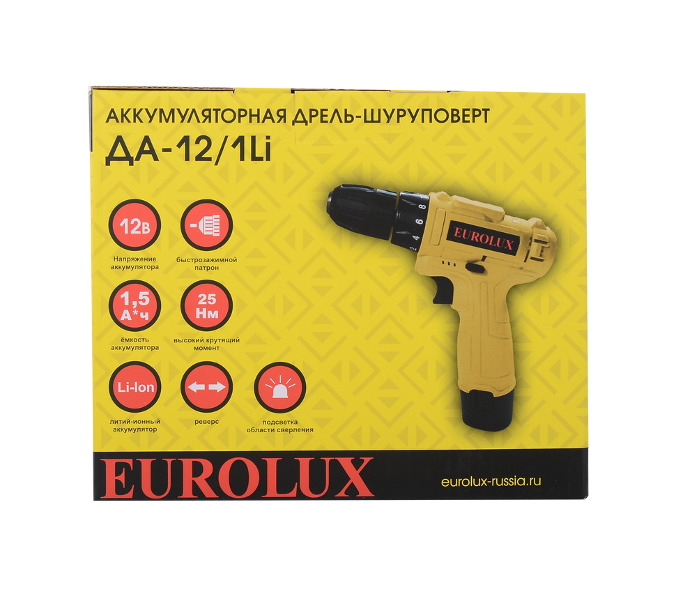 Дрель-шуруповерт Eurolux ДА-12/1Li 