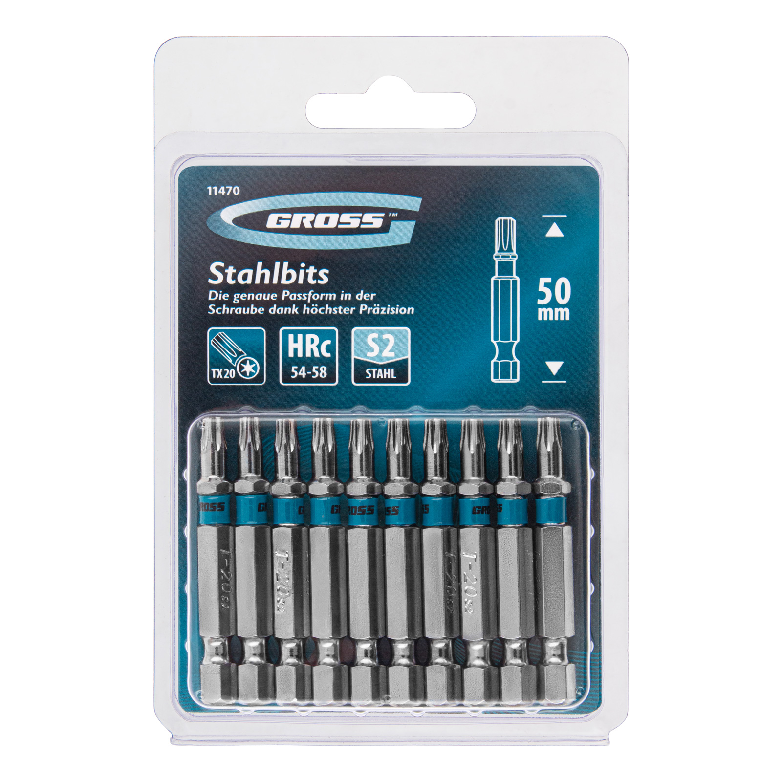 Бита Torx 20 х 50, сталь S2, 10 шт. Gross 