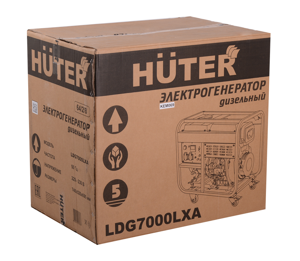 Электрогенератор дизельный LDG 7000LXА Huter 64/2/8 