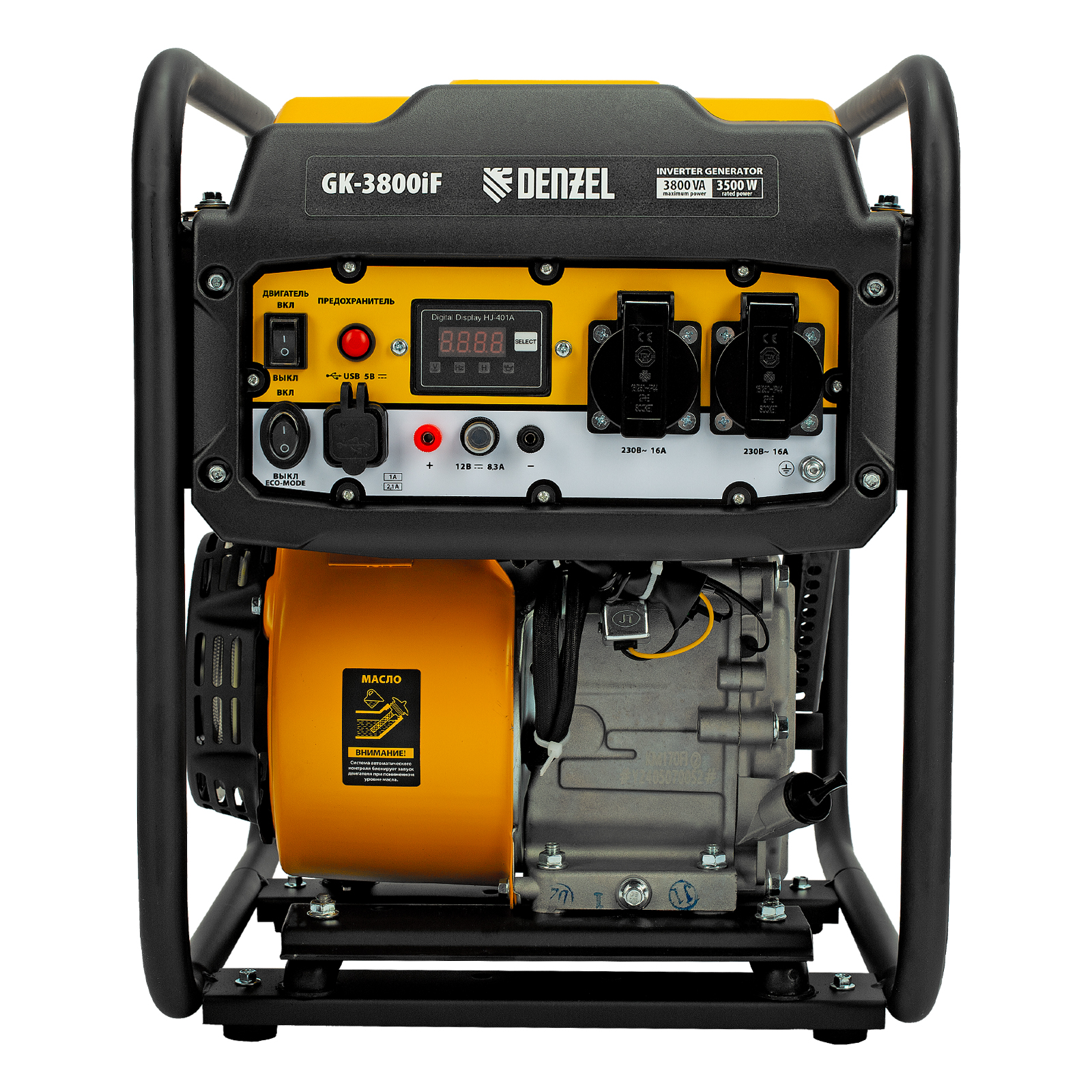 Генератор инверторный GK-3800iF, 3,8 кВт, 230 В, ручной старт DENZEL 