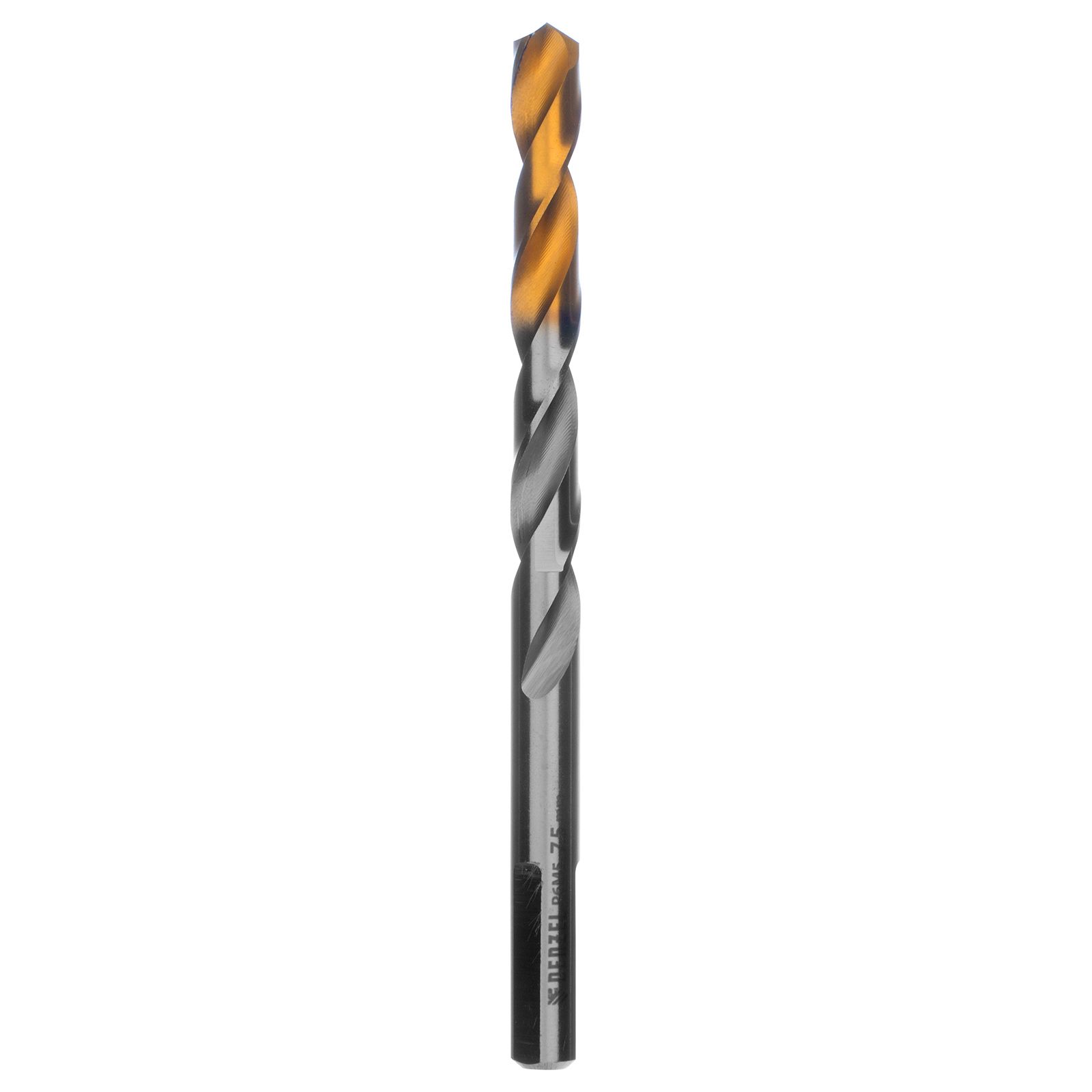 Сверло спиральное по металлу 7,5 x 109 мм, Р6М5, Golden Tip  Denzel 