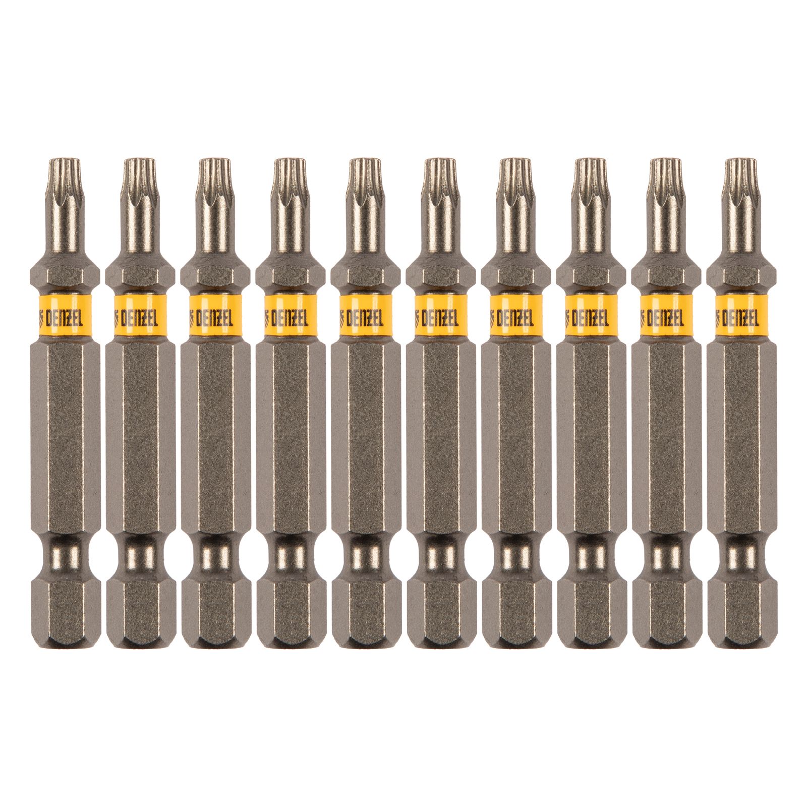 Бита TX 15х50, сталь S2, шестигранный профиль, 10 шт. Е 6,3 Denzel 