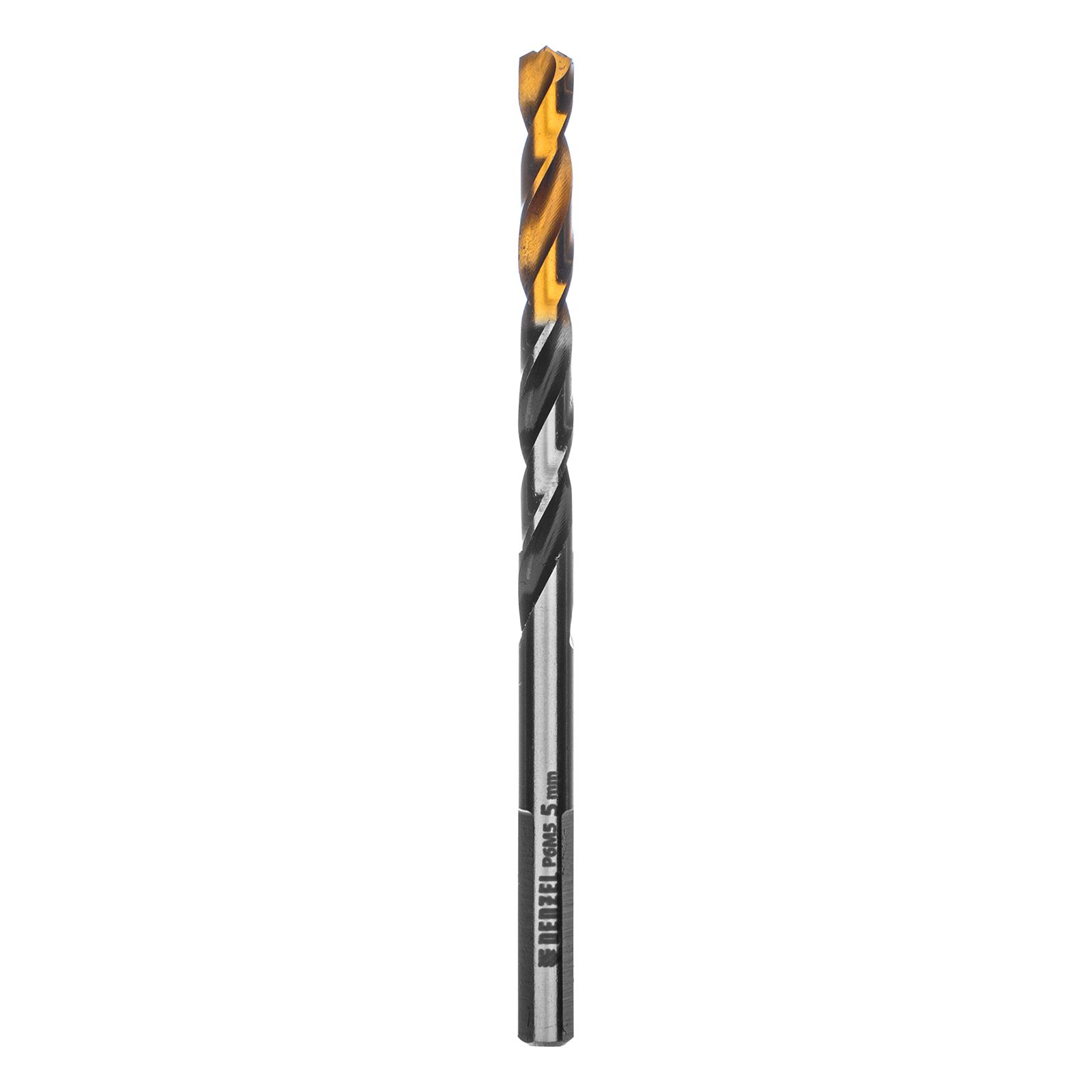 Сверло спиральное по металлу 5 x 86мм, Р6М5, Golden Tip, многогранная заточка Denzel 